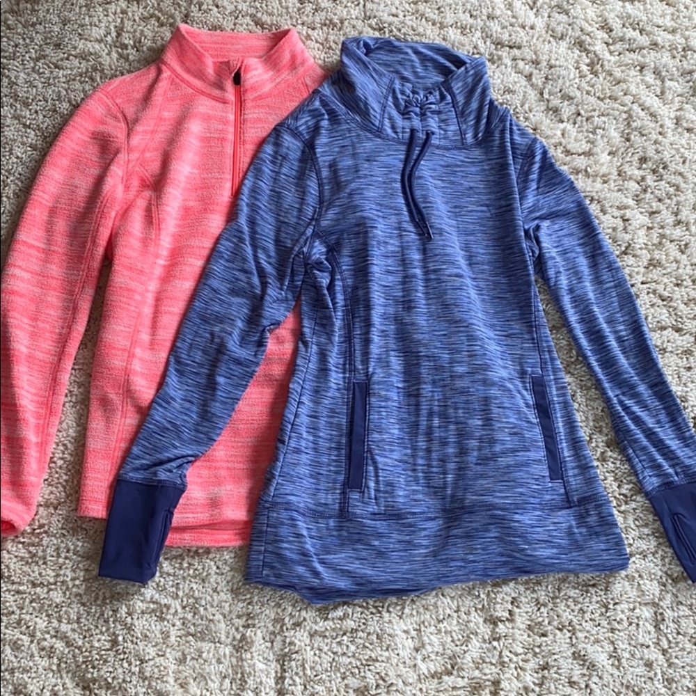Orange fleece & blue apana athletic long sleeve